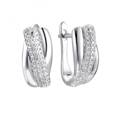 Серьги, вставка: куб.цирконий, арт.:0220912200a, SilverWings, рис. 1