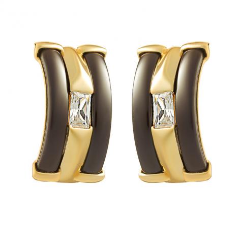 Серьги, вставка: керамика, куб.цирконий, арт.:0220912251gp-p, SilverWings, рис. 1