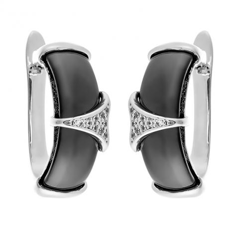 Серьги, вставка: керамика, куб.цирконий, арт.:0220912273ab, SilverWings, рис. 1