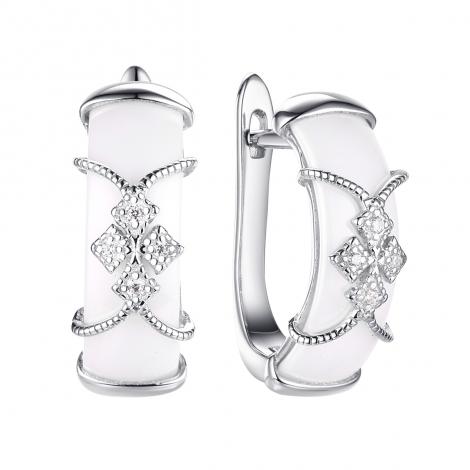 Серьги, вставка: керамика, куб.цирконий, арт.:0220912359a, SilverWings, рис. 1