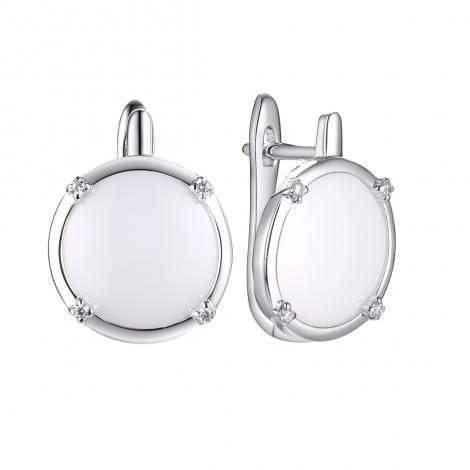Серьги, вставка: керамика, куб.цирконий, арт.:0220912496a, SilverWings, рис. 1
