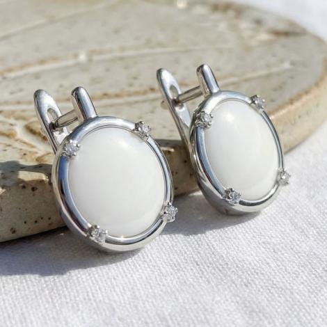 Серьги, вставка: керамика, куб.цирконий, арт.:0220912496a, SilverWings, рис. 2