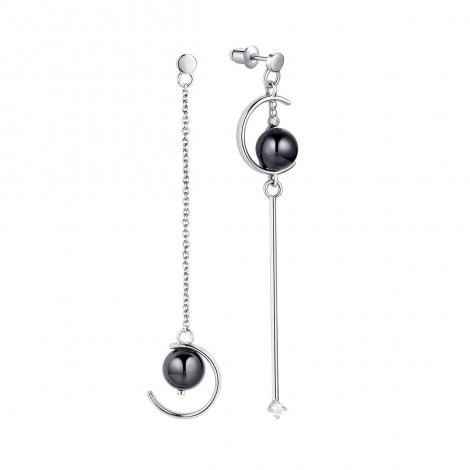 Серьги, вставка: керамика, куб.цирконий, арт.:0220912598b, SilverWings, рис. 1