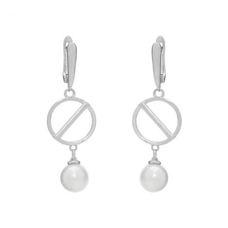 Серьги, вставка: жемчуг (культ.), арт.:0220912793a, SilverWings, рис. 1