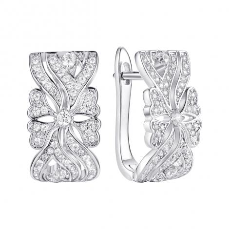 Серьги, вставка: куб.цирконий, арт.:0220913045a, SilverWings, рис. 1