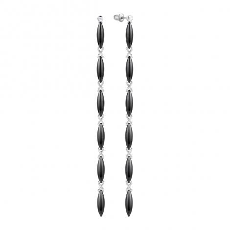 Серьги, вставка: керамика, куб.цирконий, арт.:0220913131ab, SilverWings, рис. 1