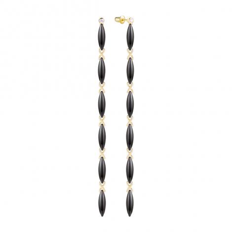 Серьги, вставка: керамика, куб.цирконий, арт.:0220913131gp-b, SilverWings, рис. 1