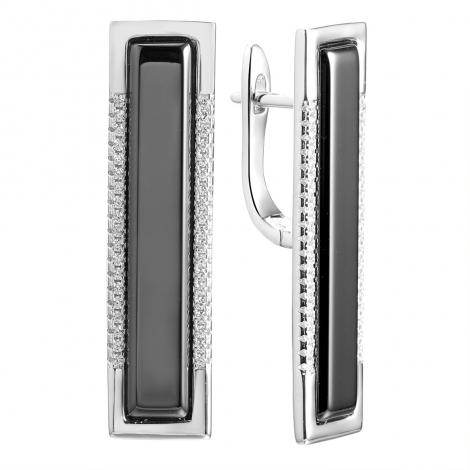 Серьги, вставка: керамика, куб.цирконий, арт.:0220913582ab, SilverWings, рис. 1