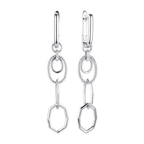 Серьги, вставка: куб.цирконий, арт.:0220914485a, SilverWings, рис. 1