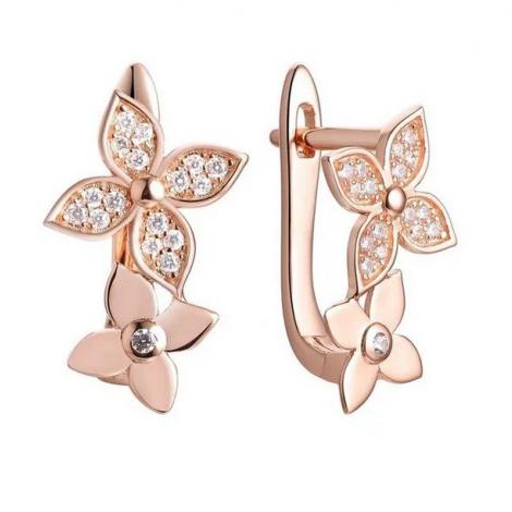 Серьги, вставка: куб.цирконий, арт.:0220915148pgp, SilverWings, рис. 1