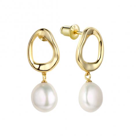 Серьги, вставка: жемчуг "барокко" (культ.), арт.:0220915343gp, SilverWings, рис. 1