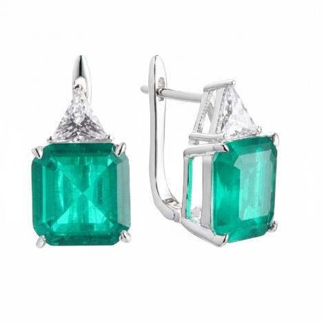 Серьги, вставка: куб.цирконий, ситалл, арт.:0220915437e, SilverWings, рис. 1