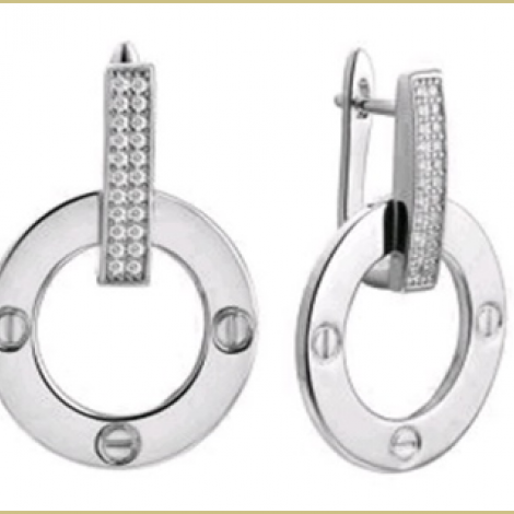 Серьги, вставка: куб.цирконий, арт.:0220915771a, SilverWings, рис. 1