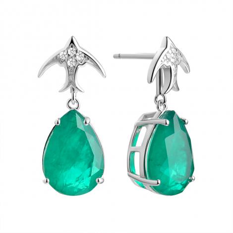 Серьги, вставка: ситалл, куб.цирконий, арт.:0220916160e, SilverWings, рис. 1