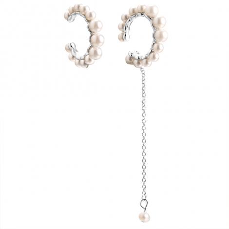 Серьги, вставка: жемчуг (культ.), жемчуг и., арт.:0220916609a, SilverWings, рис. 1