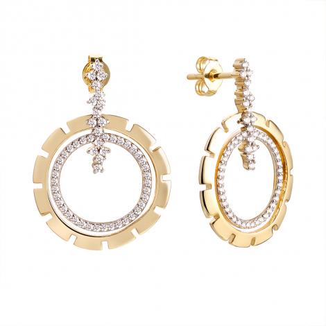 Серьги, вставка: куб.цирконий, арт.:0220916771gp, SilverWings, рис. 1