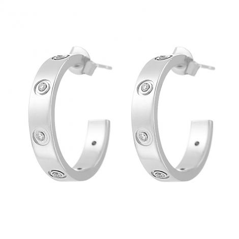 Серьги, вставка: куб.цирконий, арт.:0220929372a, SilverWings, рис. 1