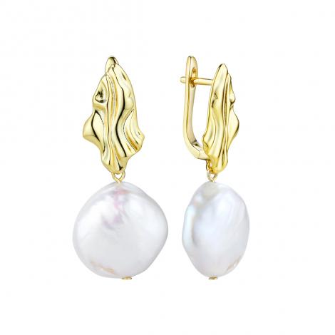 Серьги, вставка: жемчуг "барокко" (культ.), арт.:0220951823gp, SilverWings, рис. 1