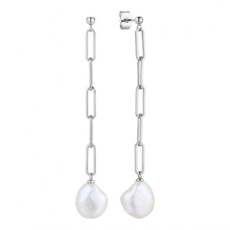 Серьги, вставка: жемчуг "барокко" (культ.), арт.:0220954929a, SilverWings, рис. 1