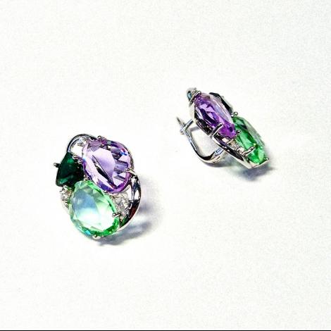 Серьги, вставка: куб.цирконий, арт.:022211308mix, SilverWings, рис. 1