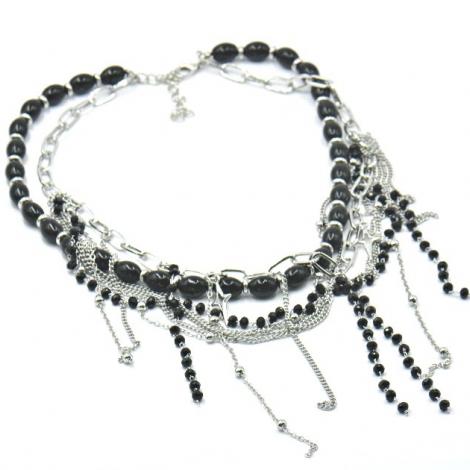 Колье, вставка: оникс, кристалл сваровски и., арт.:052211330b, SilverWings, рис. 1