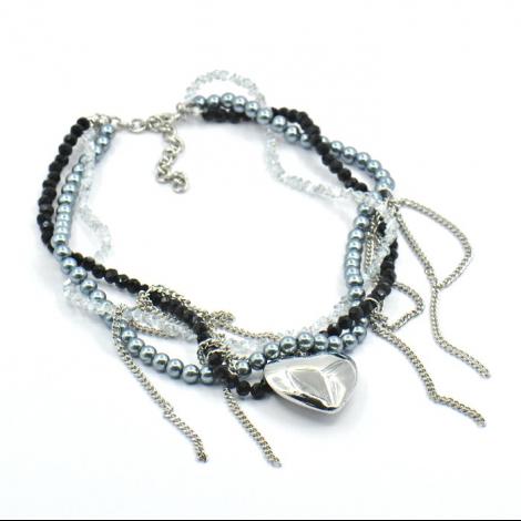 Колье, вставка: кристалл сваровски и., куб.цирконий, майорика, арт.:052211364mix, SilverWings, рис. 1