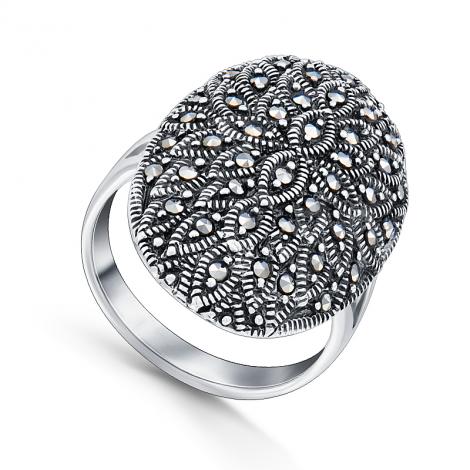 Серебряное кольцо, вставка: марказит, арт.:210185-39, SilverWings, рис. 1