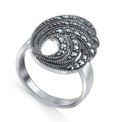 Серебряное кольцо, вставка: марказит, арт.:210878-39, SilverWings, рис. 1