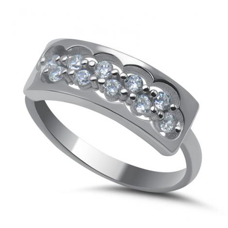 Серебряное кольцо, вставка: куб.цирконий, арт.:2111320406a, SilverWings, рис. 1