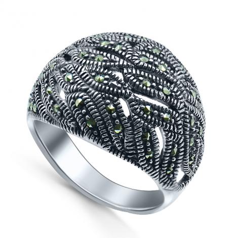 Серебряное кольцо, вставка: марказит, арт.:211532-39, SilverWings, рис. 1