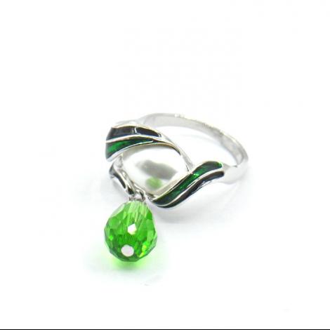 Кольцо, вставка: куб.цирконий, жемчуг (культ.), эмаль, арт.:21238925687e, SilverWings, рис. 1