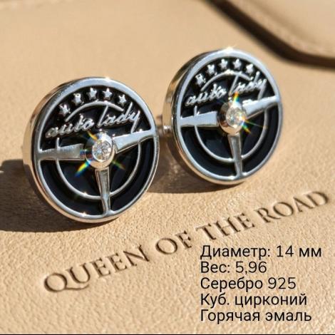 Серьги, вставка: эмаль, куб.цирконий, арт.:220002w-148, SilverWings, рис. 2