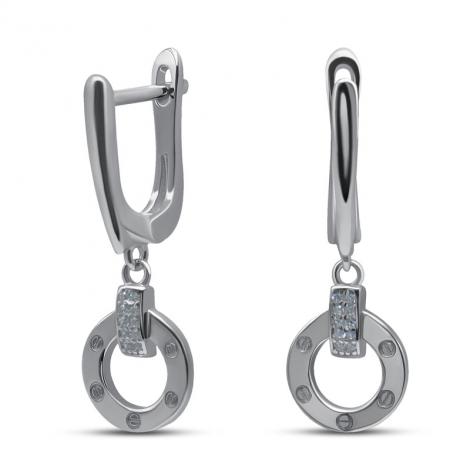 Серьги, вставка: куб.цирконий, арт.:2212732969a, SilverWings, рис. 1