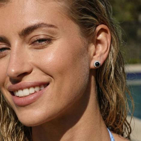 Серьги, вставка: оникс, куб.цирконий, арт.:2212734336b, SilverWings, рис. 2