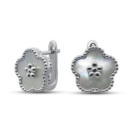 Серебряные серьги, вставка: перламутр, арт.:222237115a, SilverWings, рис. 1