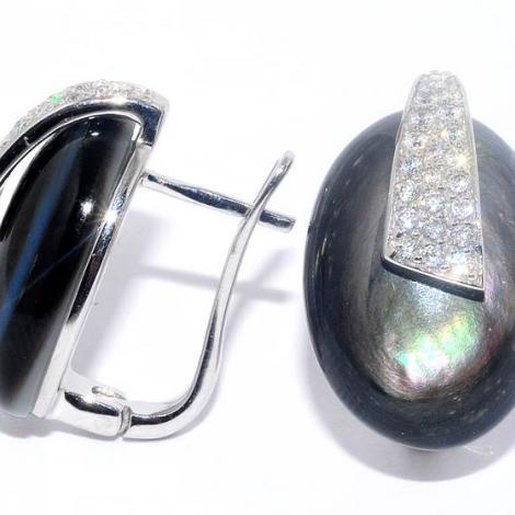 Серьги, вставка: перламутр, куб.цирконий, арт.:22ae3686zb-148, SilverWings, рис. 1