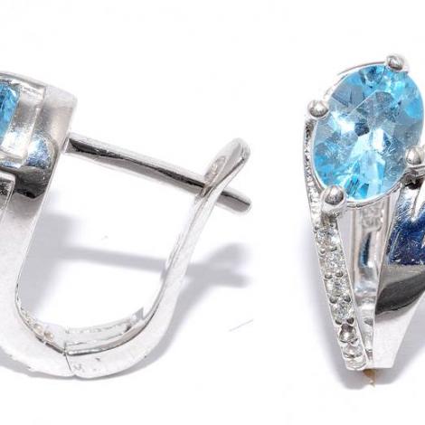 Серьги, вставка: топаз, куб.цирконий, арт.:22esgfa00270-19-111, SilverWings, рис. 1