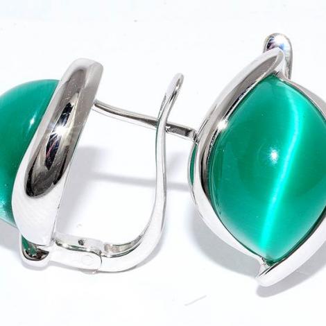 Серьги, вставка: кошачий глаз, арт.:22se0734-2-c014-97, SilverWings, рис. 1