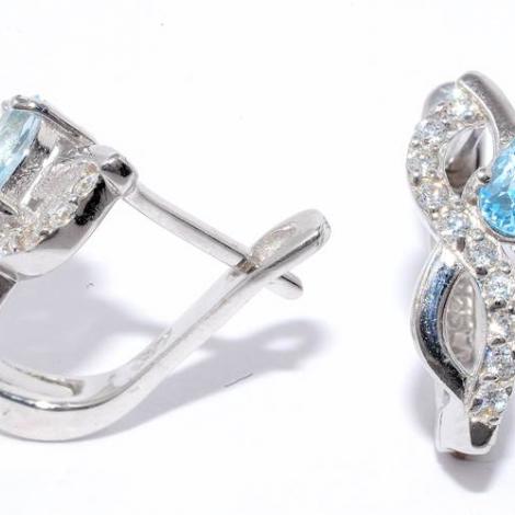 Серьги, вставка: топаз, куб.цирконий, арт.:22vsefa00507-19-88, SilverWings, рис. 1