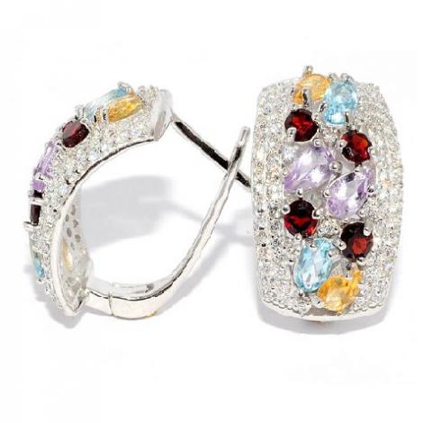 Серьги, вставка: аметист, гранат, топаз, цитрин, куб.цирконий, арт.:22vsffa00484-19, SilverWings, рис. 1