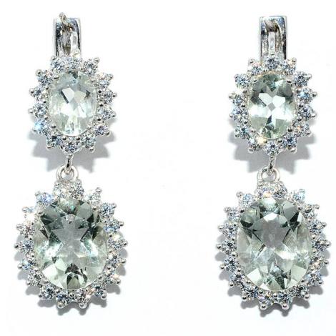 Серьги, вставка: аметист зеленый, куб.цирконий, арт.:22vsfph00184-19, SilverWings, рис. 1