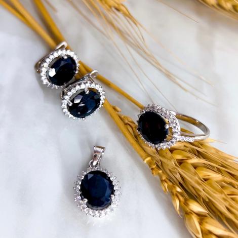 Подвеска, вставка: корунд (сапф.), куб.цирконий, арт.:231361121, SilverWings, рис. 2