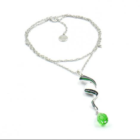 Колье, вставка: куб.цирконий, жемчуг (культ.), эмаль, арт.:25238925688e, SilverWings, рис. 1